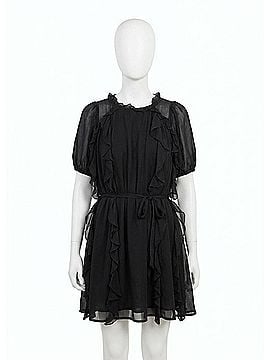 Cleobella Wallis Solid Chiffon Mini Dress in Black (view 1)