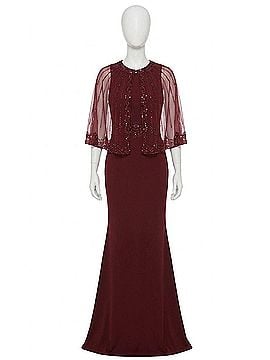 Colors Dress Marsoni Cape Gown in Mink (view 1)