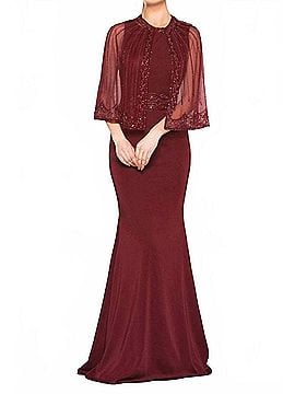 Colors Dress Marsoni Cape Gown in Mink (view 2)