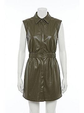 Elan Farrah Faux Leather Dress in Green (view 1)