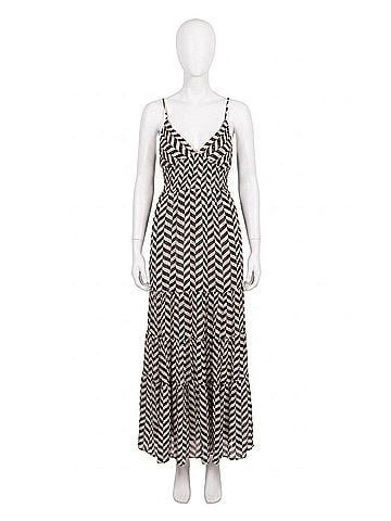 Sundress Ditta Maxi Dress in Black/ White (view 1)