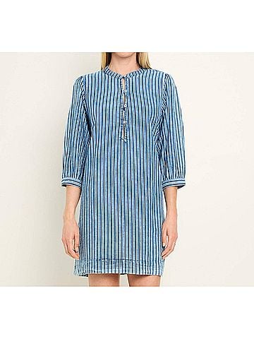 Michael Stars Leanne Mini Dress in Indigo Stripe (view 2)