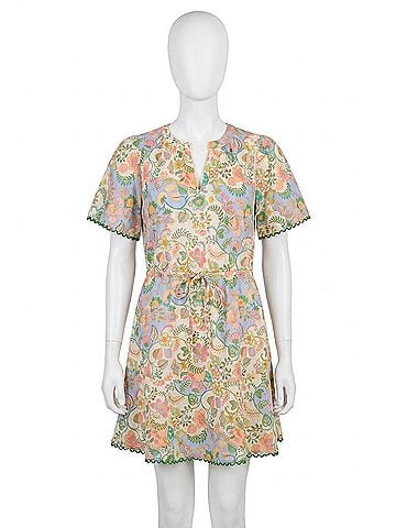 Sugarlips Zamara Floral Bouse Shift Mini Dress in Cream-Yellow-Multi (view 1)