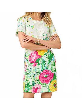 Lilly Pulitzer Edita Short Sleeve Dress in Multi Poppy Party Engineered Woven Shift (view 2)