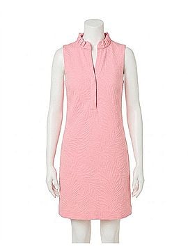 Lilly Pulitzer Elsey Shift Dress in Conch Shell Pink Leafy Knit Pucker Jacquard (view 1)