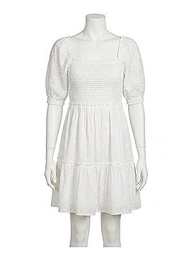 Lilly Pulitzer Hadly Short Sleeve Smocked Dress in Resort White Sunshowers Embroidery (view 1)