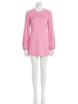 Endless Rose Mixed Media Mini Dress With Puff Sleeves in Pink (view 1)