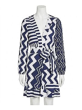 Milly Women's Liv Patchwork Chevron Pleated Dress in Navy Multi (view 1)