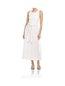 Fifteen Twenty Seline Contrast Midi Dress in Off White (view 2)