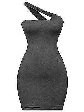 Tresser One Shoulder Mini Dress in Black (view 1)