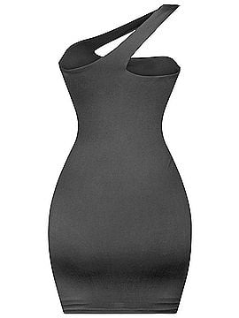 Tresser One Shoulder Mini Dress in Black (view 2)