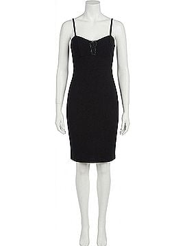 Bebe Illusions Cut Out Lace Up Sheath Dress in Black (view 1)