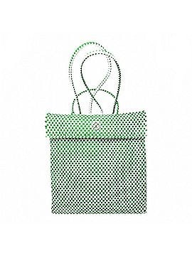 Lolas Collection Women's Small Woven Checkered Backpack in Green (view 1)
