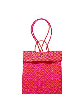 Lolas Collection Women's Small Braided Backpack in Pink/Orange (view 1)