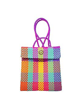 Lolas Collection Women's Medium Woven Square Backpack in Multi (view 1)