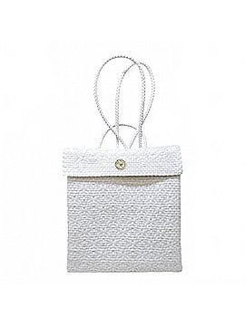Lolas Collection Women's Medium Recycled Woven Backpack in White (view 1)