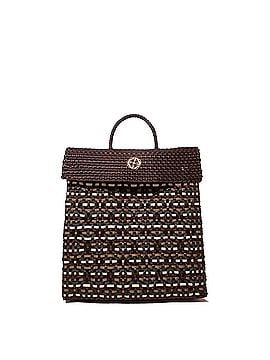 Lolas Collection Women's Small Handmade Woven Backpack in Taupe (view 2)