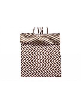 Lolas Collection Women's Medium Handmade Chevron Backpack in White/Gold (view 1)