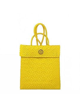 Lolas Collection Women's Small Handmade Woven Backpack in Yellow (view 1)