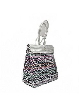 Lolas Collection Women's Medium Woven Patterned Backpack in White/Pink (view 2)