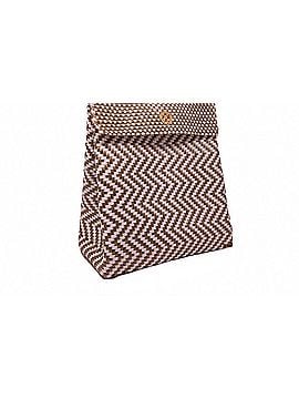 Lolas Collection Women's Small Handmade Chevron Backpack in White/Gold (view 2)