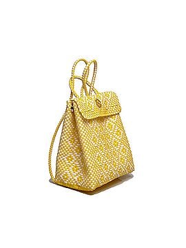 Lolas Collection Women's Medium Handmade Aztec Backpack in Yellow (view 2)