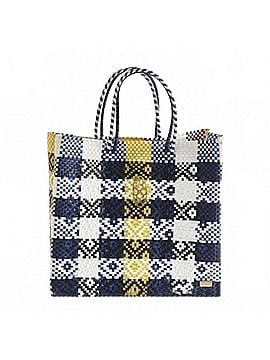 Lolas Collection Women's Medium Handmade Regular Strap Tote Bag in Blue/Yellow (view 1)