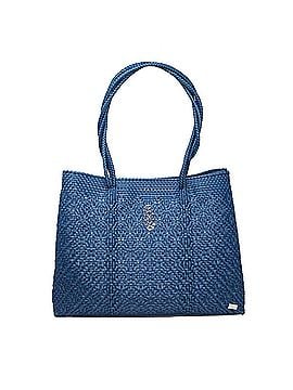 Lolas Collection Women's Travel Woven Tote Bag With Clutch in Denim Blue (view 2)