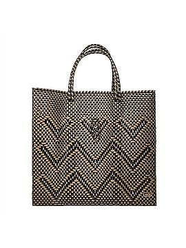 Lolas Collection Women's Medium Handmade Chevron Regular Strap Tote Bag in Black/Gold (view 1)