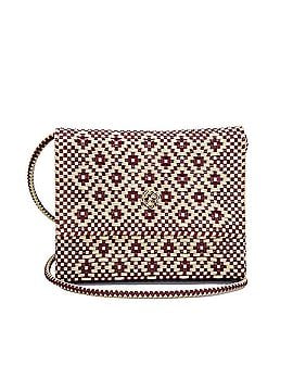 Lolas Collection Women's Handmade Aztec Long Braided Strap Crossbody Bag in Burgundy/Beige (view 1)