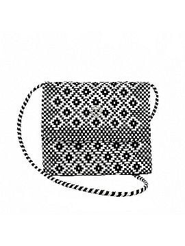 Lolas Collection Women's Aztec Long Braided Strap Crossbody Bag in Black/White (view 1)