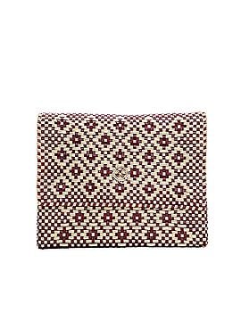Lolas Collection Women's Handmade Aztec Long Braided Strap Crossbody Bag in Burgundy/Beige (view 2)