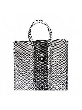 Lolas Collection Women's Medium Handmade Chevron Regular Strap Tote Bag in Silver/Black (view 1)