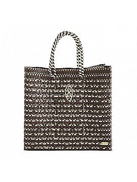 Lolas Collection Women's Medium Woven Regular Strap Tote Bag in Taupe/Gold (view 1)