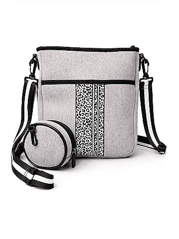 JEN & CO. Women's Dru Crossbody Bag in Cheetah Grey (view 1)