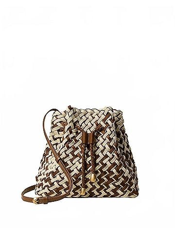 Naghedi Gramercy Medium Bucket Double Weave Bag in Carmel (view 1)