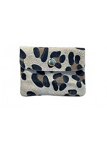 MADE IN ITALY Women's Genuine Leather Wallet 4.25" X 3.25" X 0.5" in Animal Print (view 2)