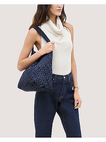 Naghedi Nomad Medium Hobo Double Weave Bag in Indigo (view 2)