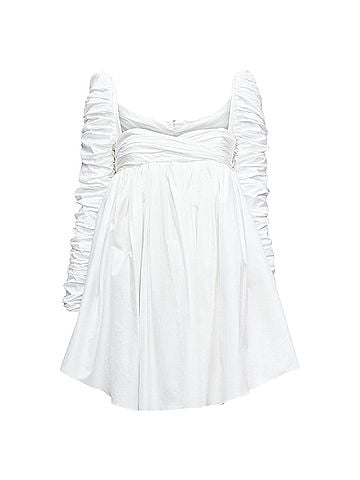 Khaite Khaite Sueanne Ruched Sleeve Sweetheart Empire Corseted Mini Dress (view 1)