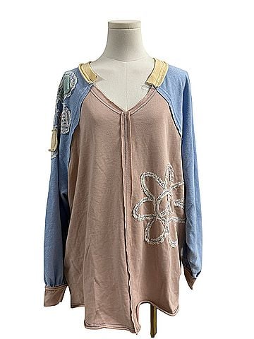 Blue Velvet Long Sleeve Button-Down Shirt (view 1)