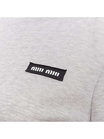 Miu Miu Miu Miu logo tab crew neck tshirt dress (view 2)