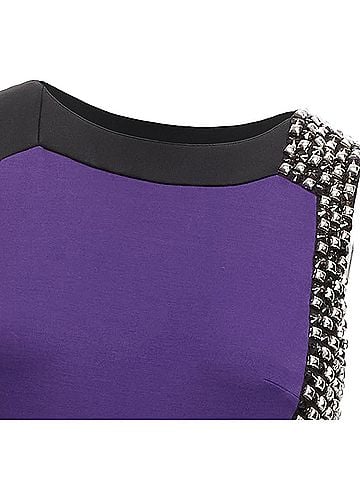 Versace Versace Silk Blend Silver Studs Colorblock Mod Shift Dress (view 2)