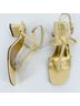 Tory Burch 100% Patent Leather Yellow Sandals Size 10 - photo 3