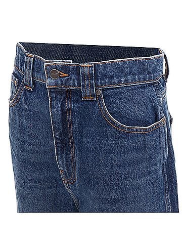 Khaite Khaite Albi dark blue washed high waist tapered relaxed jeans (view 2)