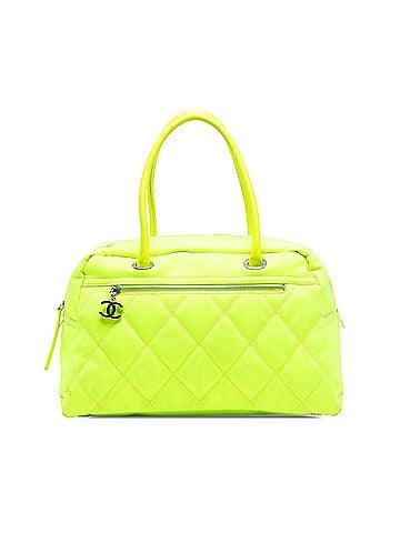 Chanel Paris Biarritz Quilted Canvas Fluo Duffle Bag (view 1)