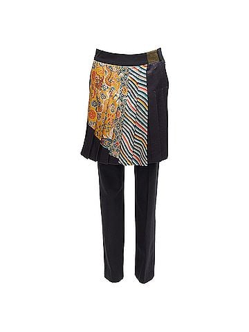 Dries Van Noten Dries Van Noten dragon pleated kilt trousers (view 1)