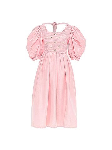 Miu Miu Miu Miu flower embroidered smocked dress (view 1)