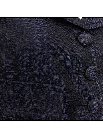 Giorgio Armani GIORGIO ARMANI navy textured flap pockets cropped evening jacket blazer IT46 XL (view 2)