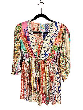 Johnny Was 3/4 Sleeve Silk Top (view 1)