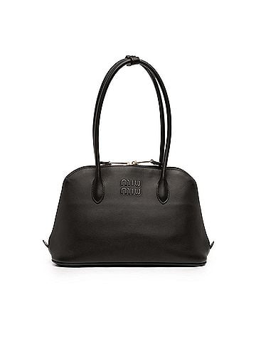Miu Miu Softy Calfskin Embossed Logo Shoulder Bag (view 1)